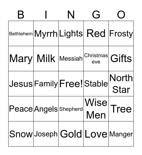 Camille Shorter Bingo Card