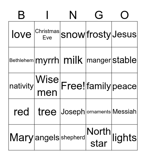 Paiton Bingo Card