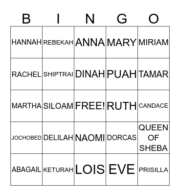 MOTHER'S & DAUGHTER'S Bingo Card