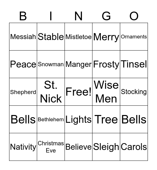 Gwyn Bingo Card