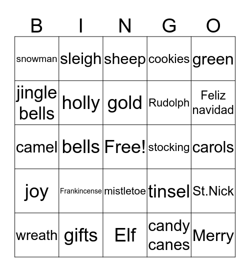 Paiton Bingo Card