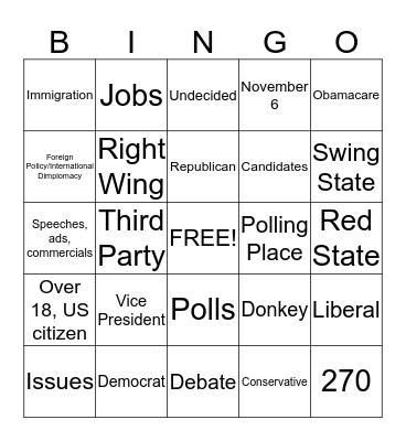 Election Bingo Card