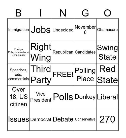 Election Bingo Card