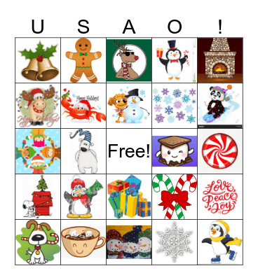 USAO Holiday Party Bingo Card