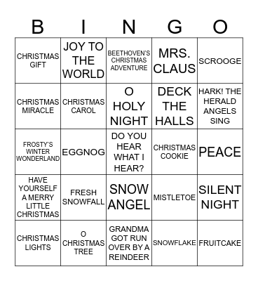 CHRISTMAS 2019 Bingo Card