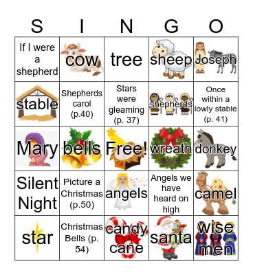 Park 8th Christmas Singo Bingo Card