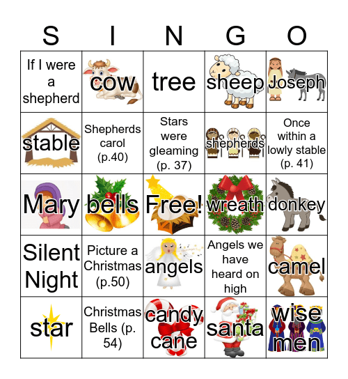 Park 8th Christmas Singo Bingo Card