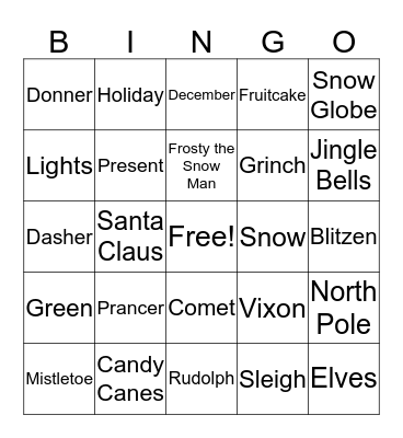 Christmas Bingo Card