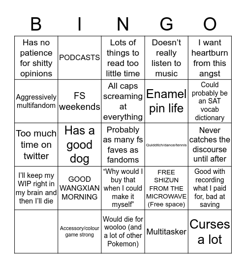 Beep boop Bingo Card