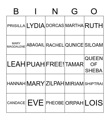 MOTHER'S & DAUGHTER'S Bingo Card