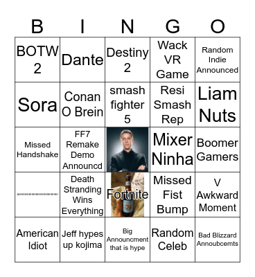 Game Awards Bingo Card