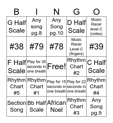 3 Lines (70), 4 Lines (80), 5 Lines (90), 6+ Lines (100) Bingo Card