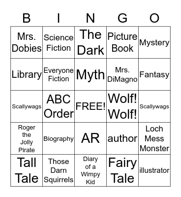 3rd Grade Bingo Card