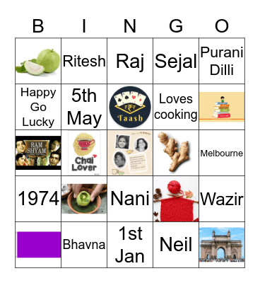 Shashi's 70th Birthday  Bingo Card