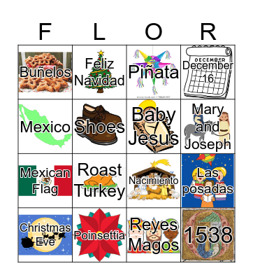 Christmas in Mexico Bingo Card