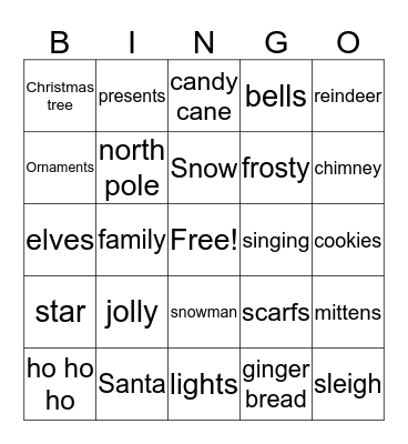 Christmas Bingo Card