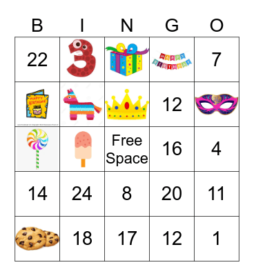 BIRTHDAY BINGO Card