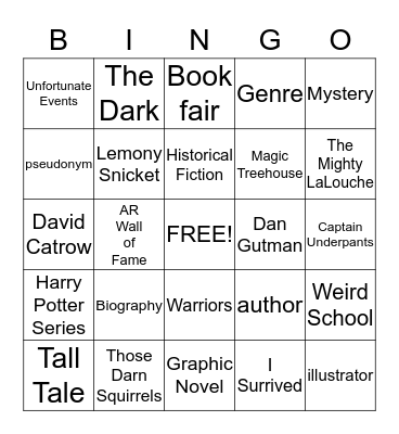 4th Grade Bingo Card