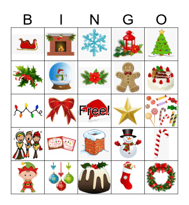 Christmas (with words) Bingo Card