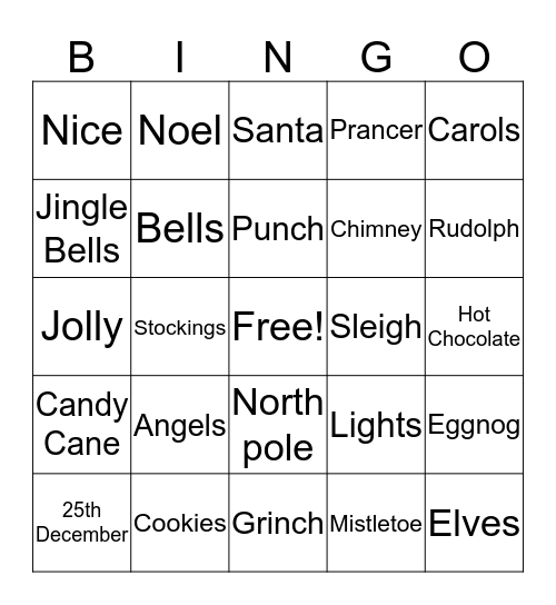 Christmas Bingo Card