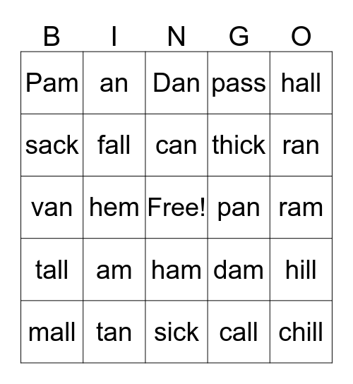 Glued Sounds Bingo Card