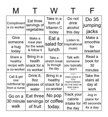 HEARTBEAT 5000 BINGO Card