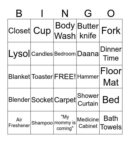 Daana's Bingo Card