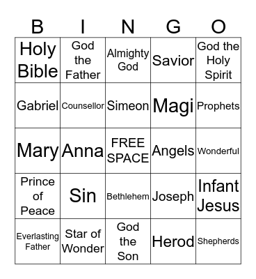 CHRISTMAS BINGO Card
