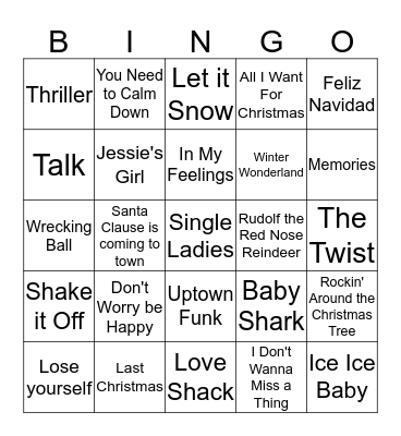 Sepi Bingo Songs Bingo Card