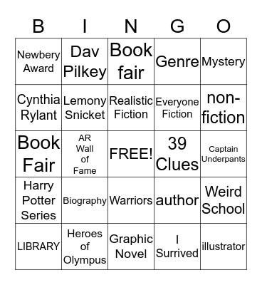 4th Grade Bingo Card