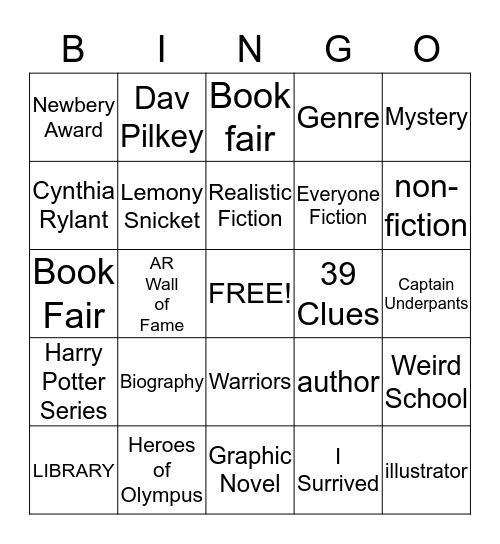 4th Grade Bingo Card