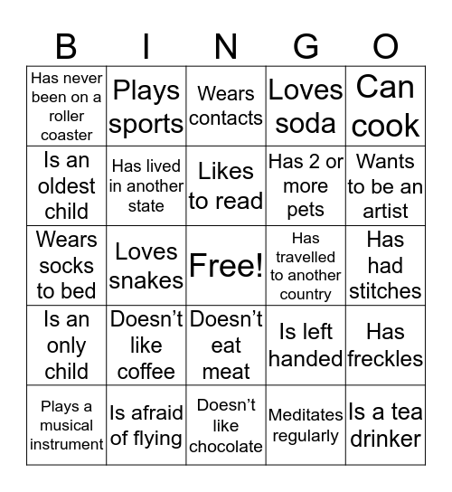SVELT Human Bingo Card