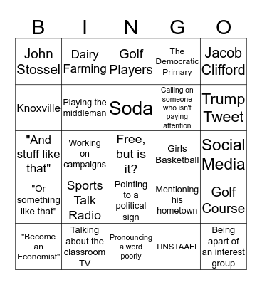 Driver Bingo Card