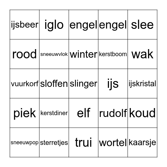 Welpen kerstbingo Card