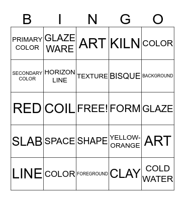 Art Bingo Card