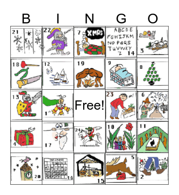 Christmas Song Bingo Card