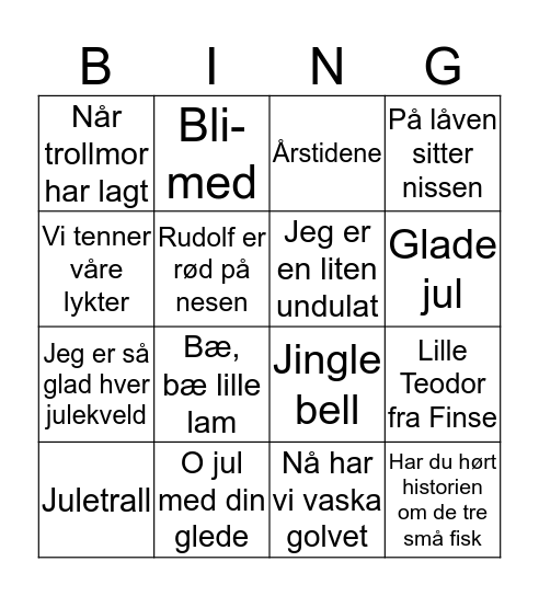 2.klasse-bingo Card