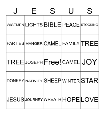 Merry Christmas! Bingo Card