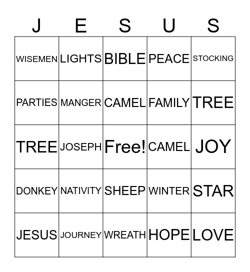 Merry Christmas! Bingo Card