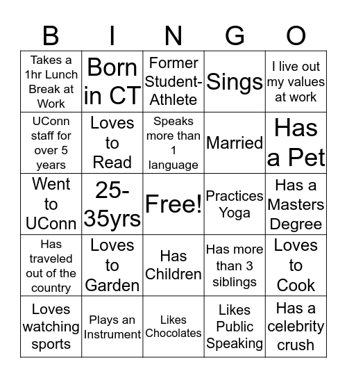 Network Bingo Card