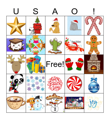 USAO Holiday Party Bingo Card