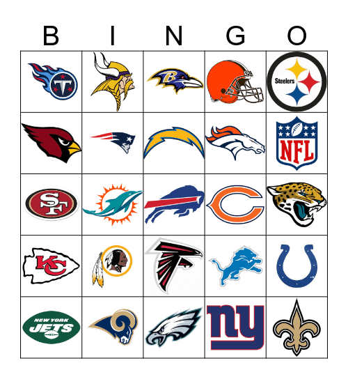 NFL Bingo Card