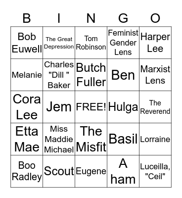 Course Work 2013-2014 Bingo Card