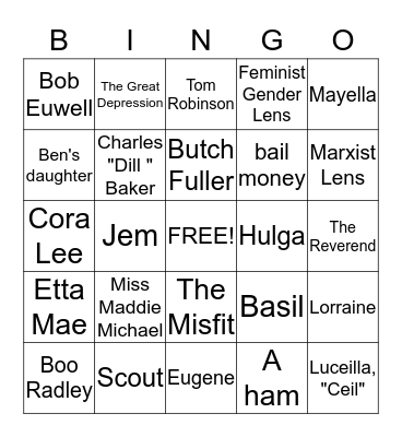 Course Work 2013-2014 Bingo Card