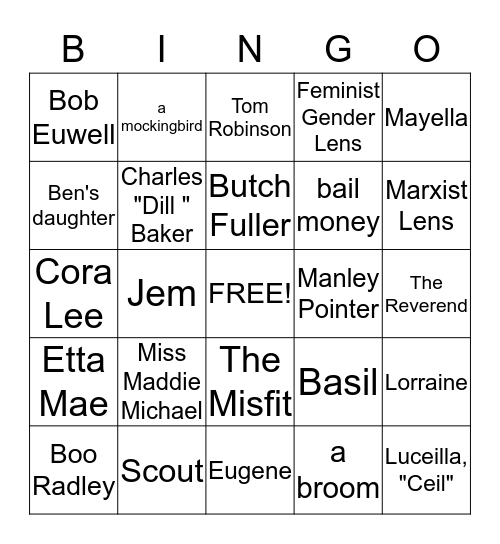 Course Work 2013-2014 Bingo Card