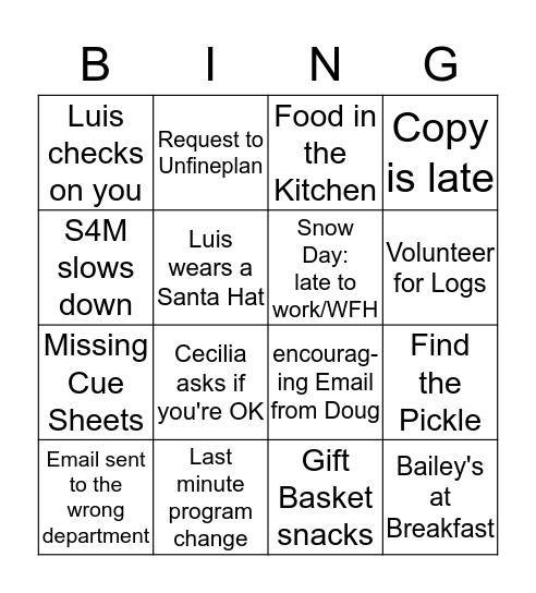 Advanced Logs Bingo Card