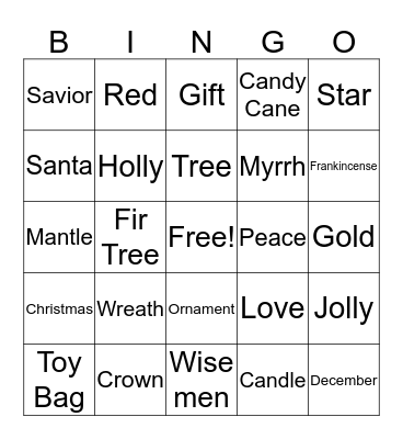 Christmas Bingo Card