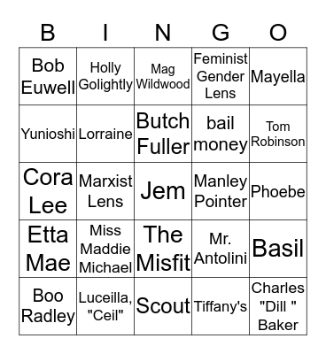 Course Work 2013-2014 Bingo Card