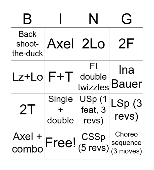 Christmas Skate! Bingo Card