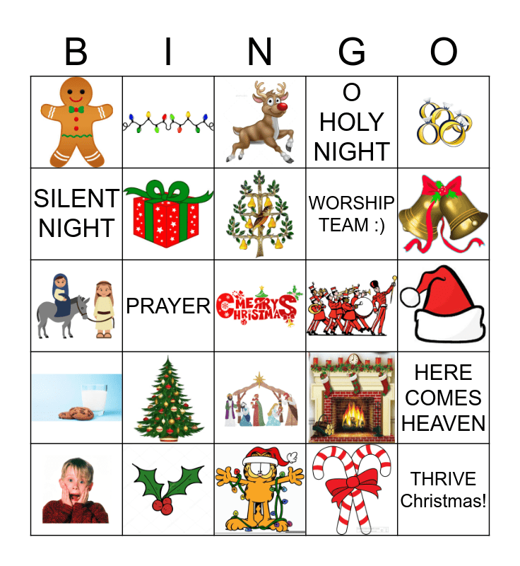 Thrive Worship Team Christmas Party Bingo!!! Bingo Card